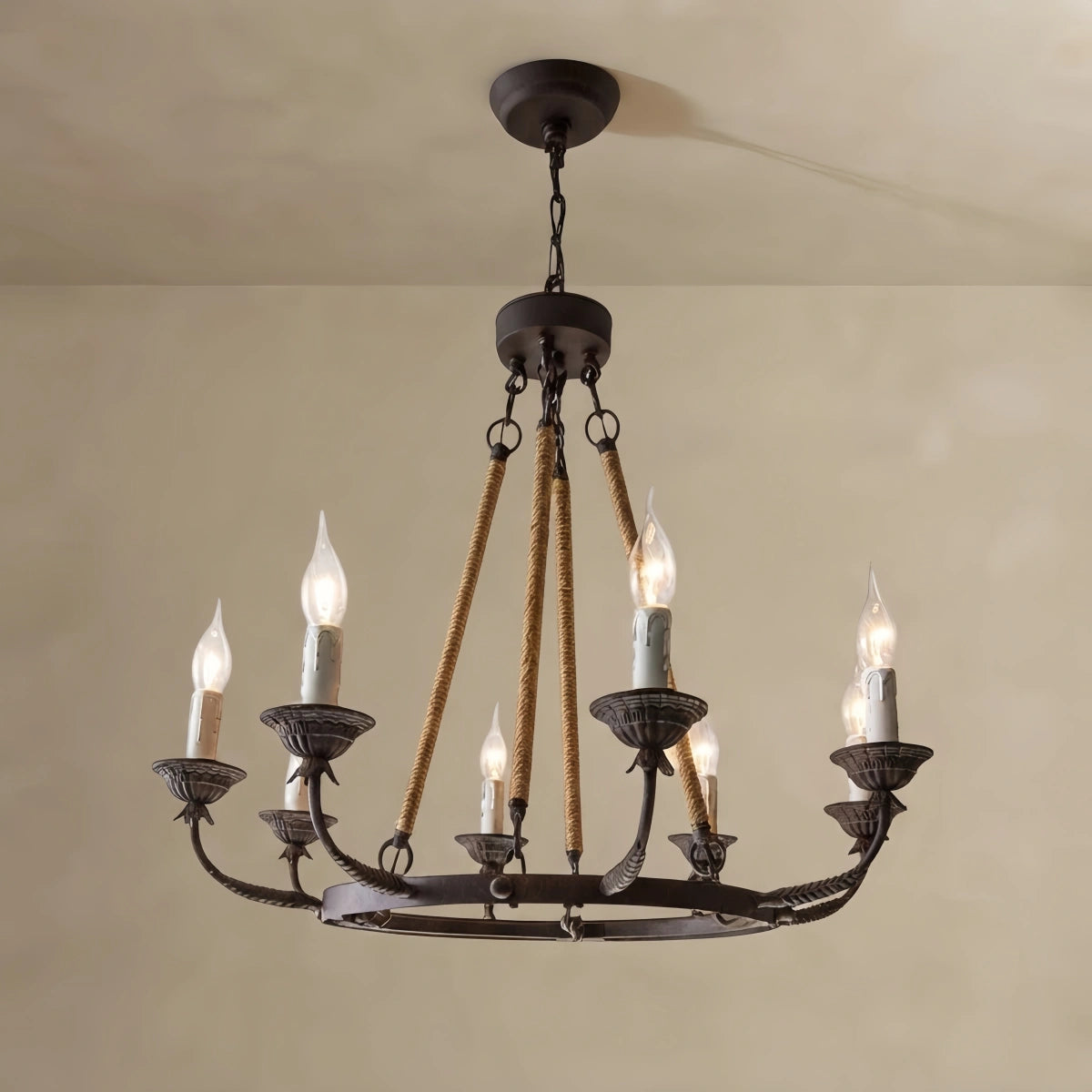 Candle Metal Chandelier – 6/8/12-Light Vintage for Living Room