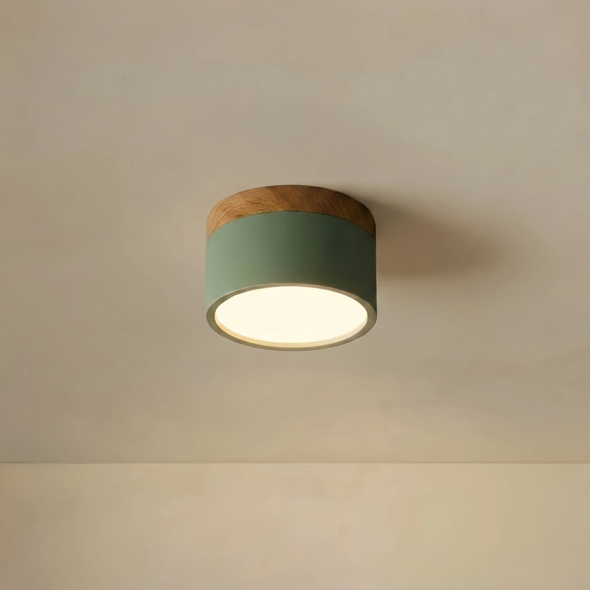 Morandia Nordic LED Ceiling Light Cylinder - Metal/Wood for Hallway
