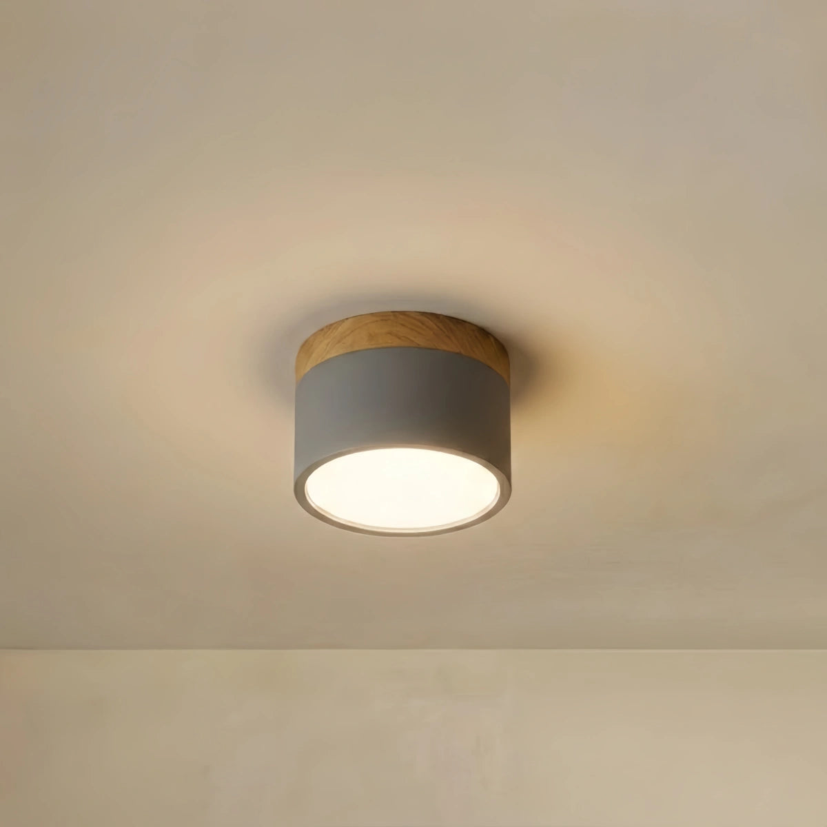 Morandia Nordic LED Ceiling Light Cylinder - Metal/Wood for Hallway