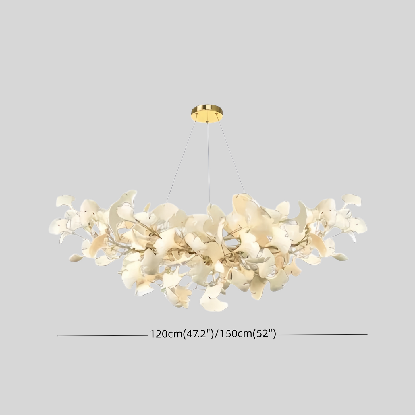 Excelis Luxury Leaf Chandelier – White or Gold Ceramic Design for Dining Room