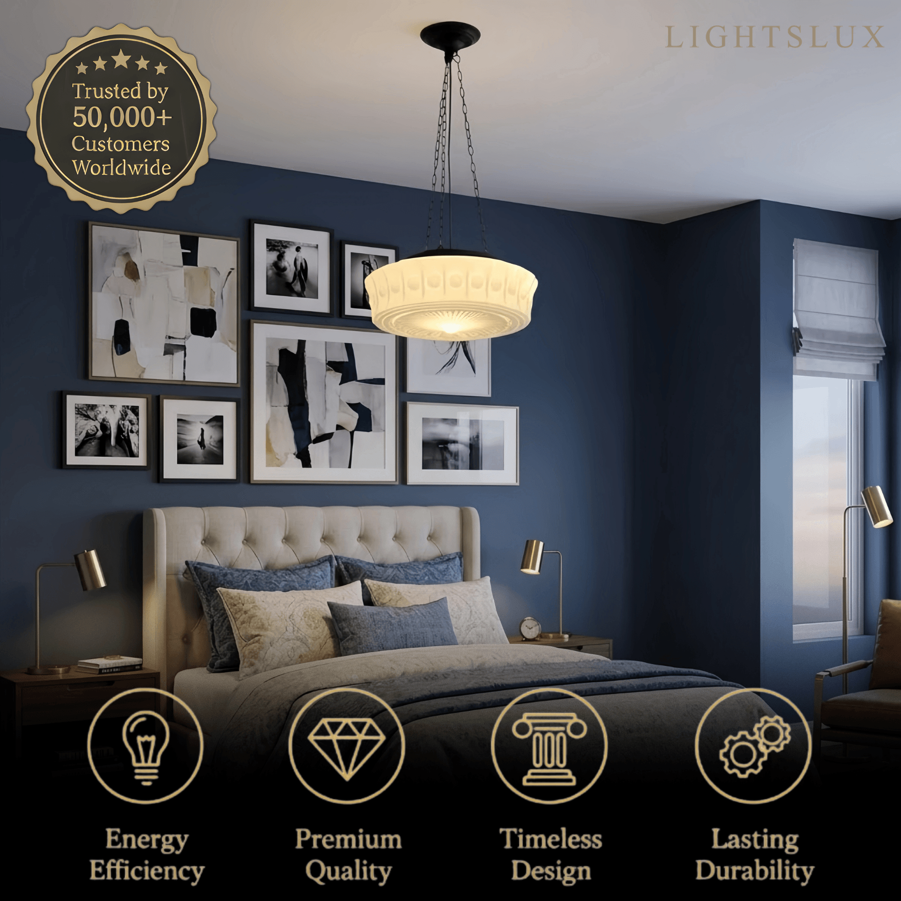 Crema Vintage Glass Pendant Light