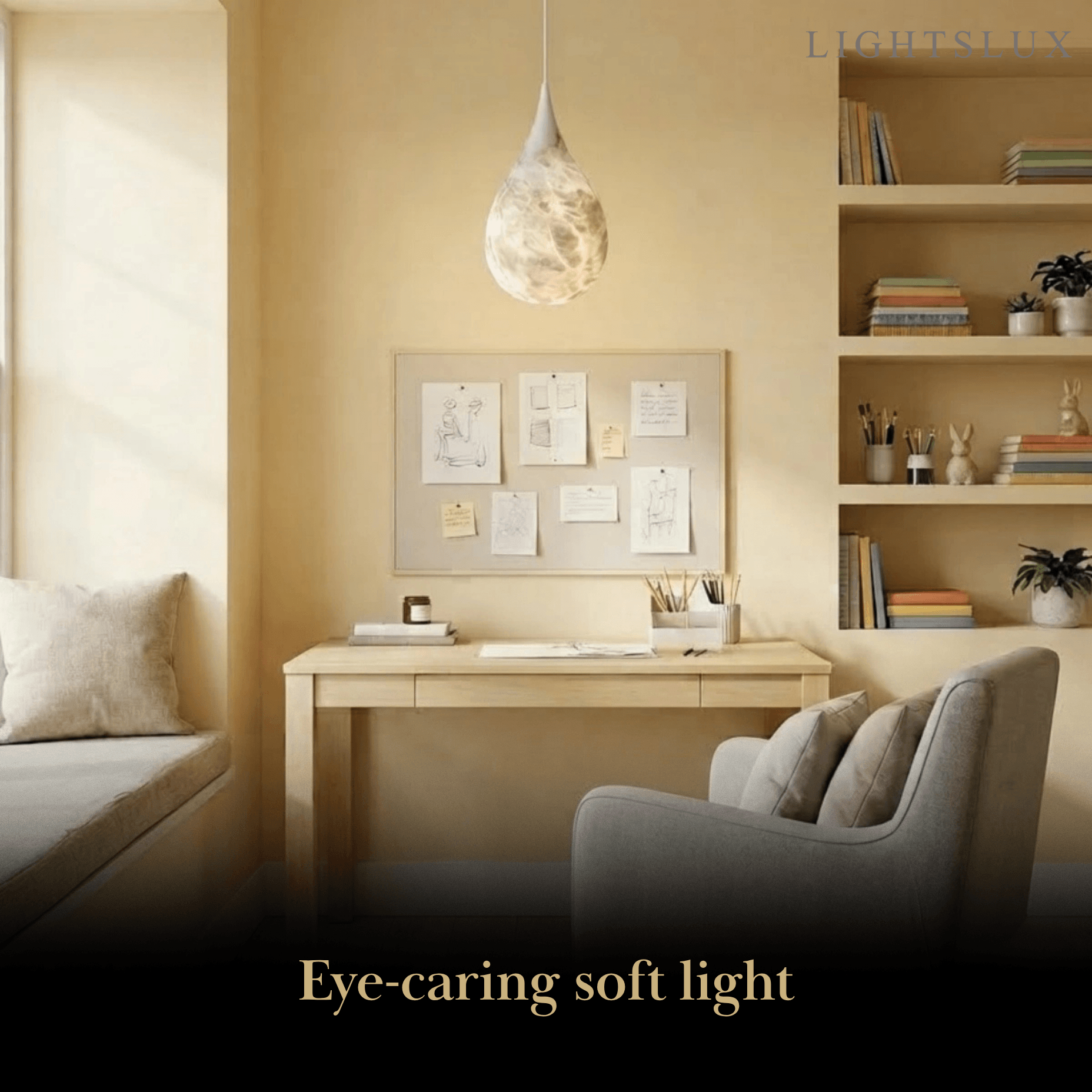 Excelis Light Luxury Alabaster Teardrop Lamp—— For Dining