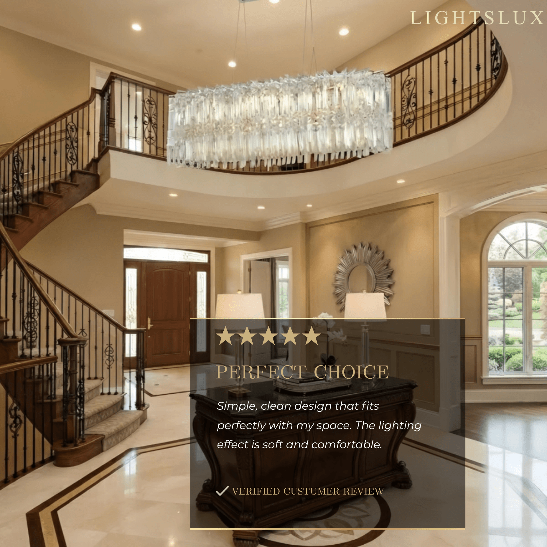 Excelis Luxury Chandelier --Clear for Living Room