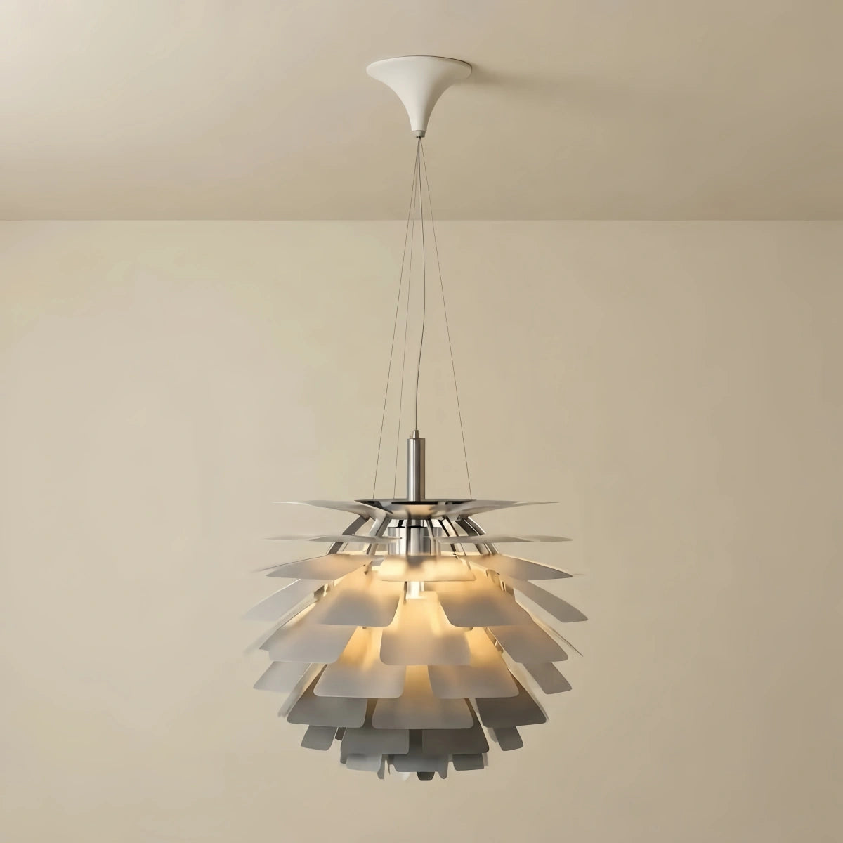 Vivara_Nordic_Aluminum_Pendant_Light_Pinecone_Design_Silver_White_Black_for_Dining_Room