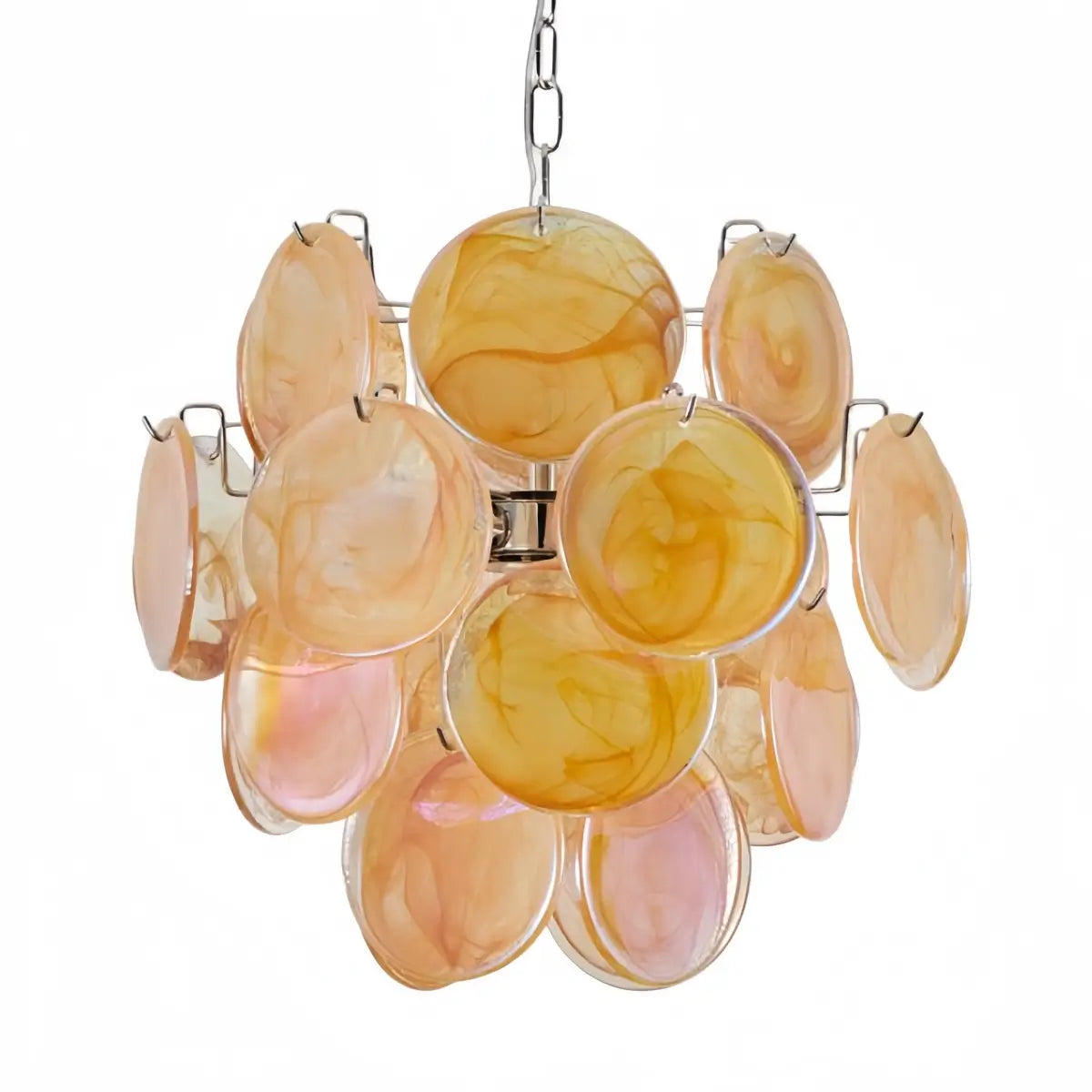 Vetro Luxury Chandelier - Iron Glass Crystal with Tri-color LED Multi-color for Living Room
