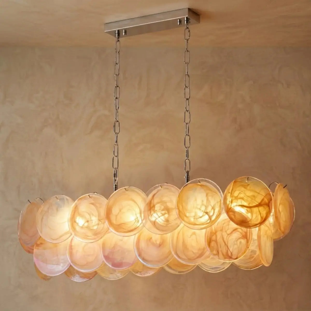 Vetro Luxury Chandelier - Iron Glass Crystal with Tri-color LED