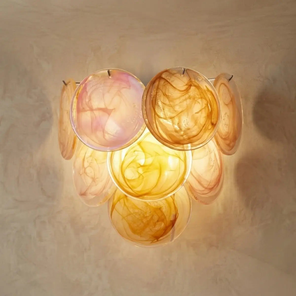 Vetro Luxury Chandelier - Iron Glass Crystal with Tri-color LED Multi-color