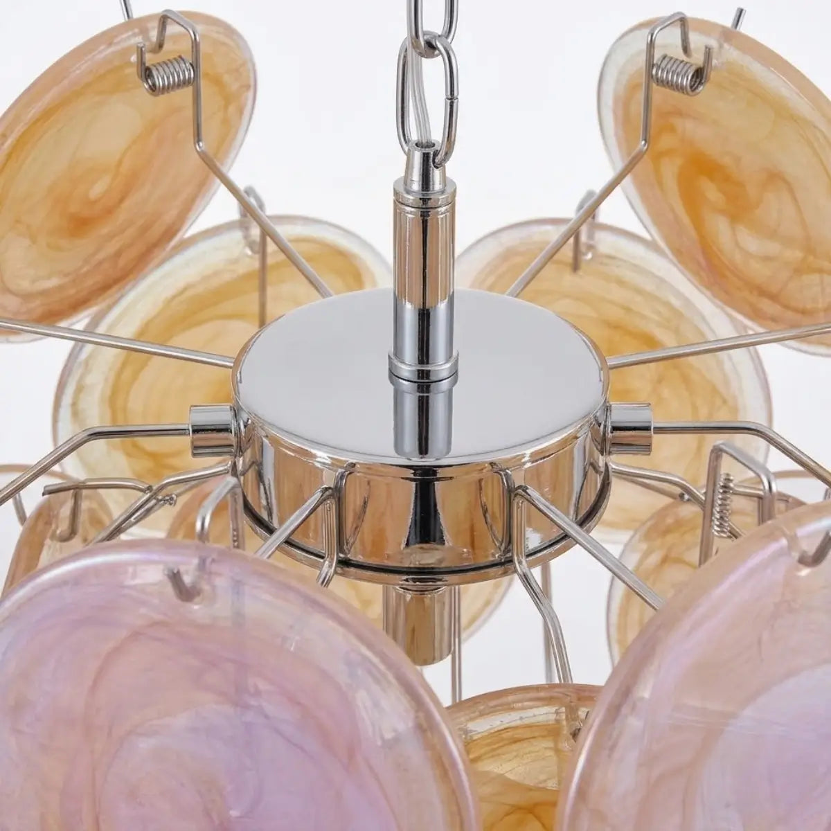 Vetro Luxury Chandelier - Iron Glass Crystal with Tri-color LED Multi-color
