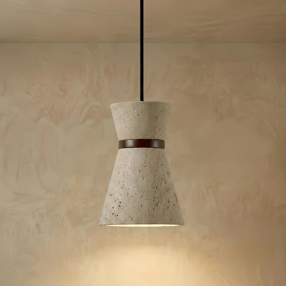 Strata_Travertine_Pendant_Light_--_Beige_for_Dining_Room