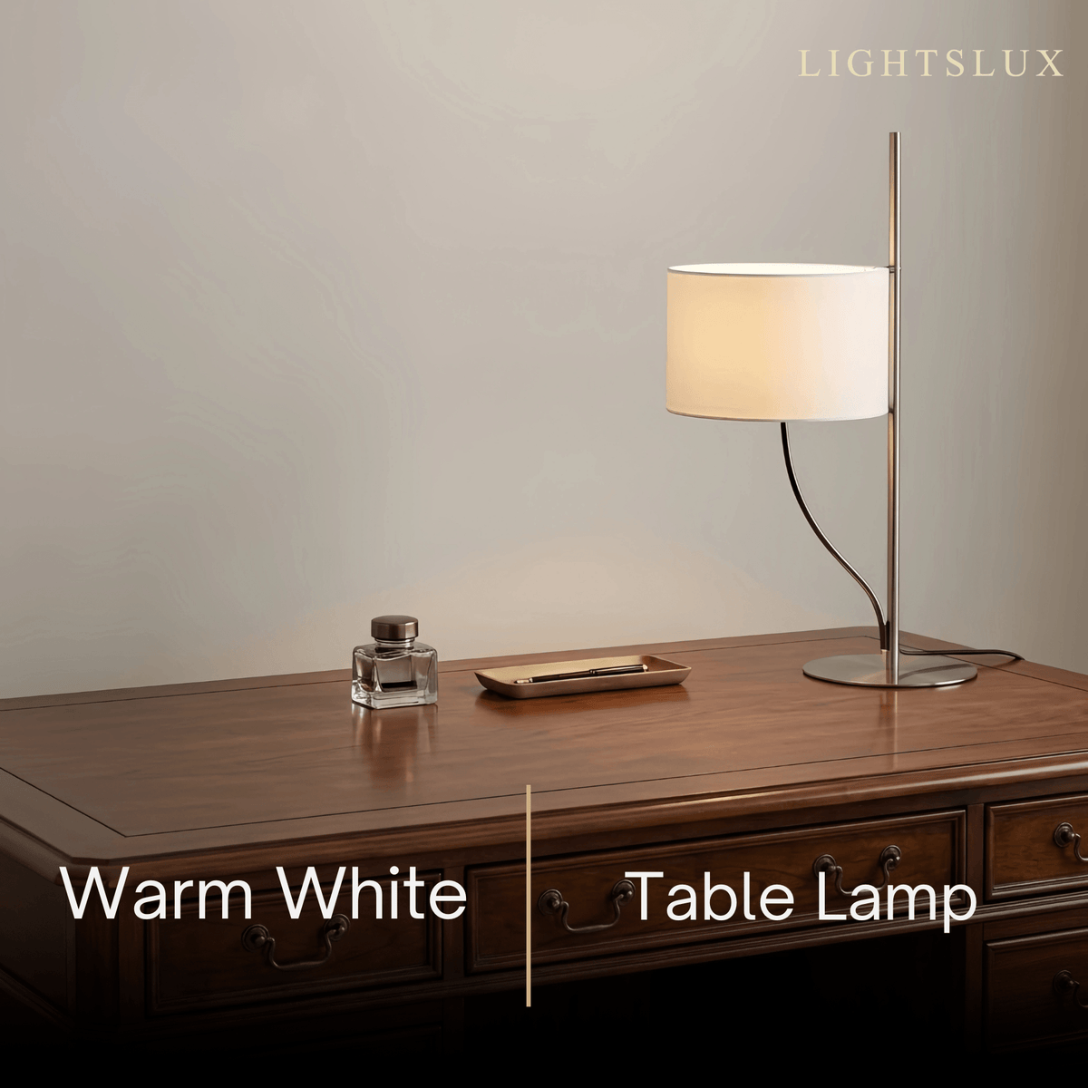 Vivara Mid-Century Floor Lamp -- Fabric Shade Nickel for Living Room