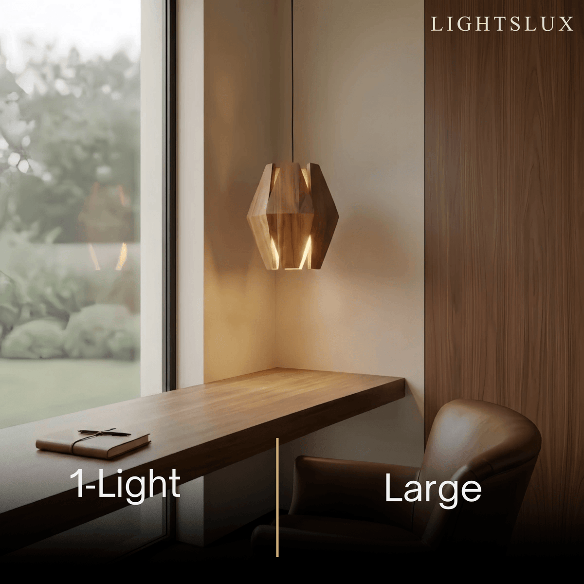 Arcato Vintage Pendant Light Wood - Walnut for Study