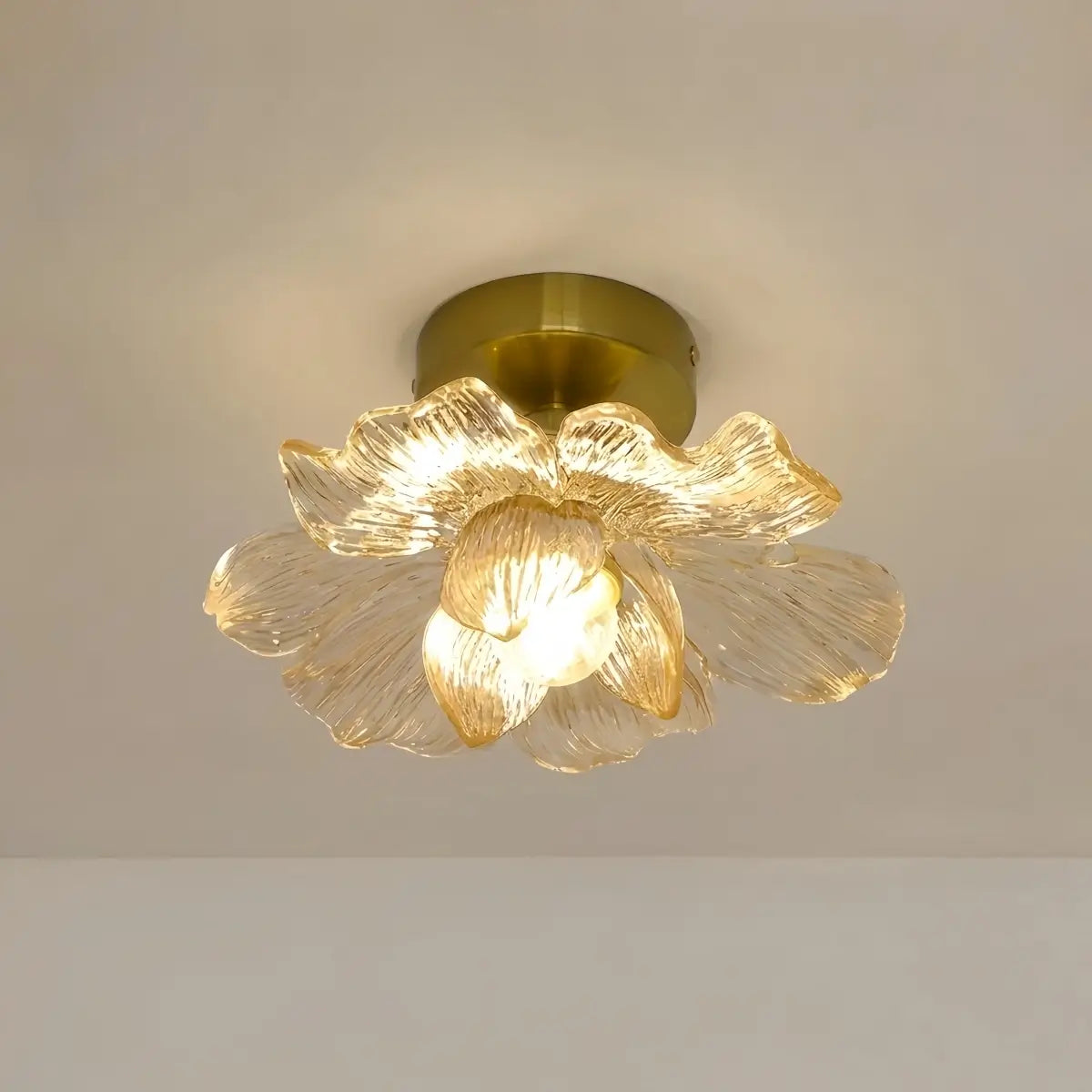 Lunara Elegant Flush Mount Ceiling Light – Glass Metal for Bedroom Hallway