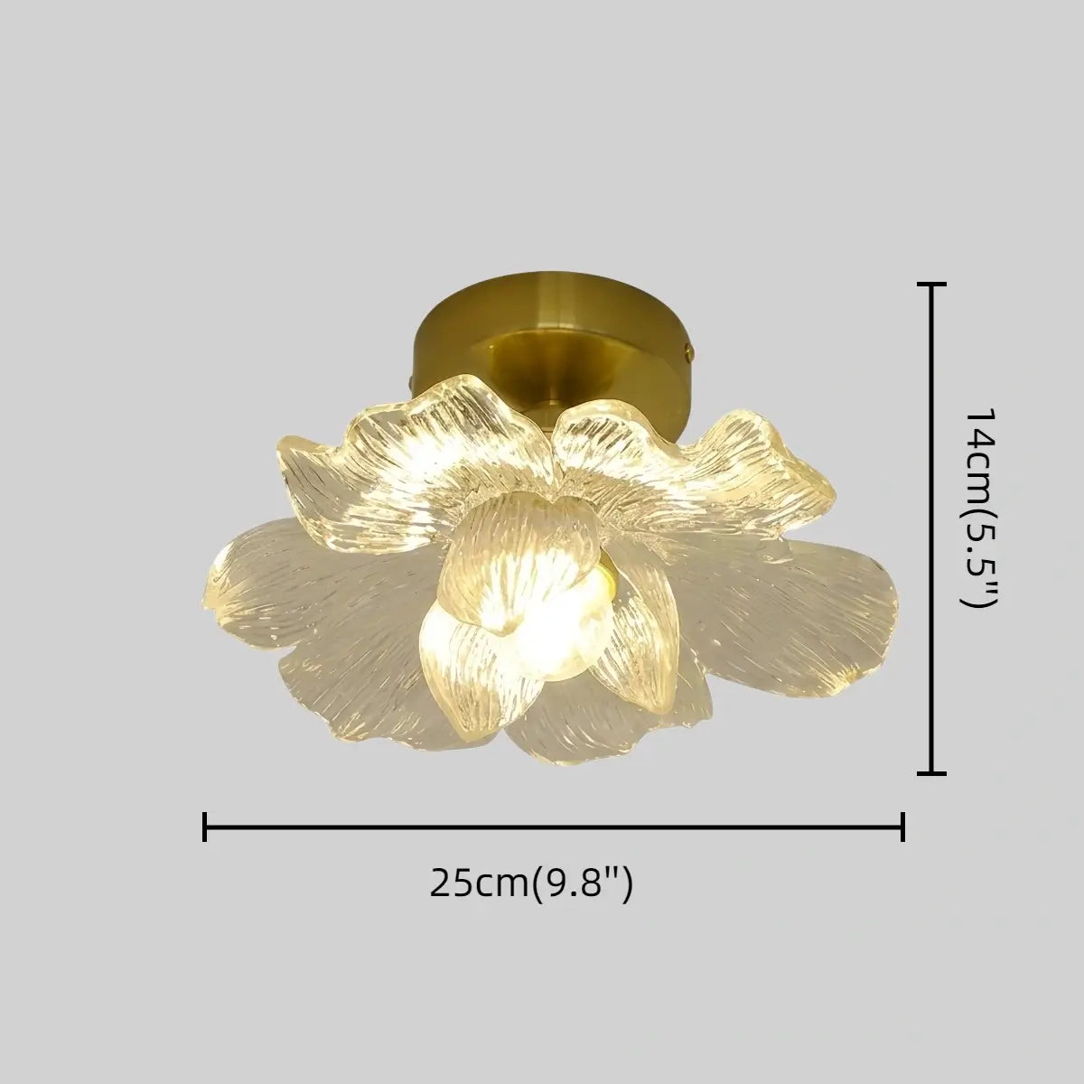 Lunara Elegant Flush Mount Ceiling Light – Glass Metal for Bedroom Hallway