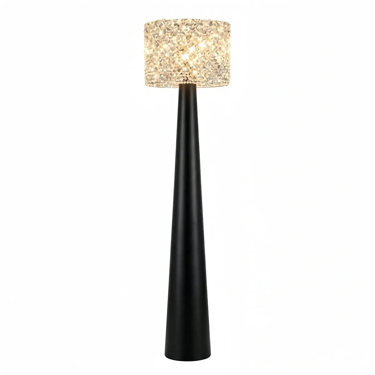 Velora Modern Crystal Floor Lamp – Black Metal for Living Room12