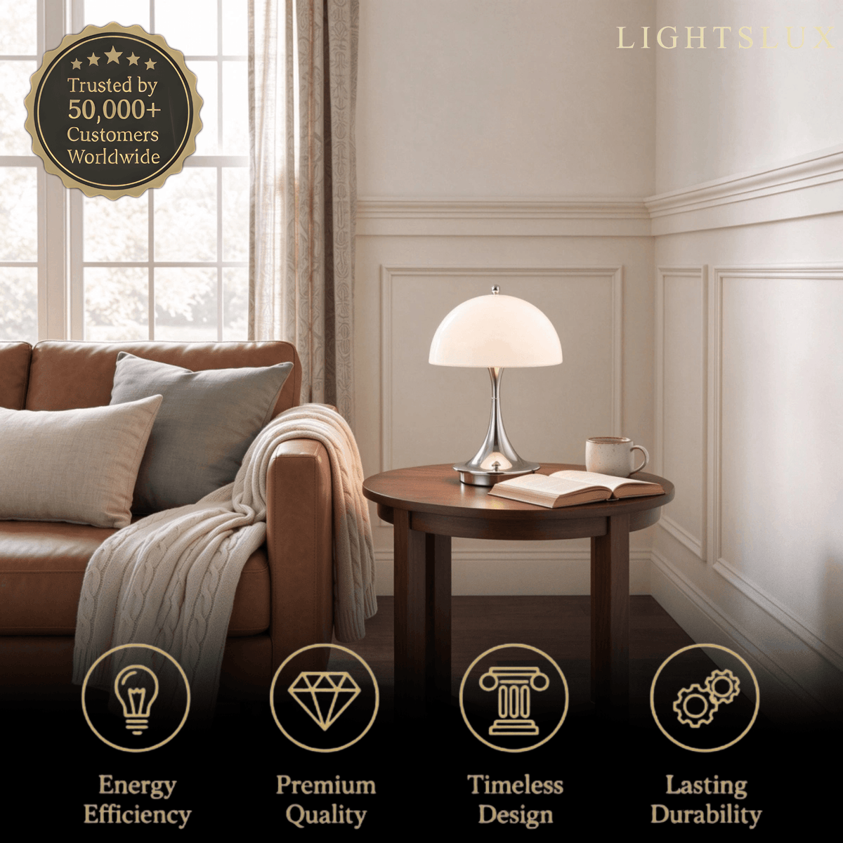 Vivara Minimalism Acrylic Table Lamp-- Touch Whiter for Bed