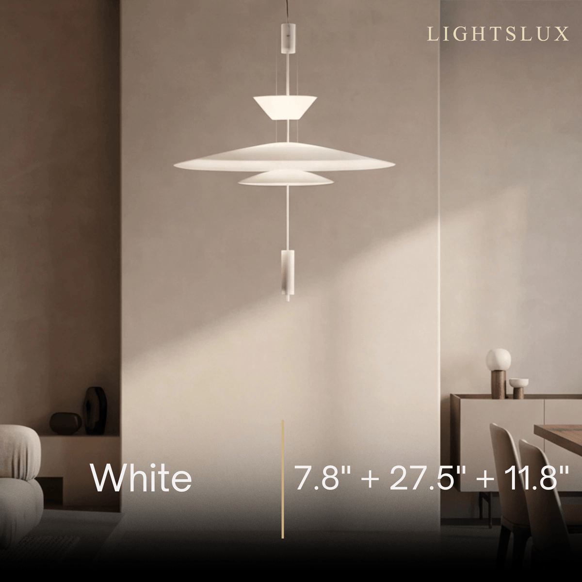 Nebula Modern Acrylic Chandelier – Multi-Tier Disc for DiningWHIT