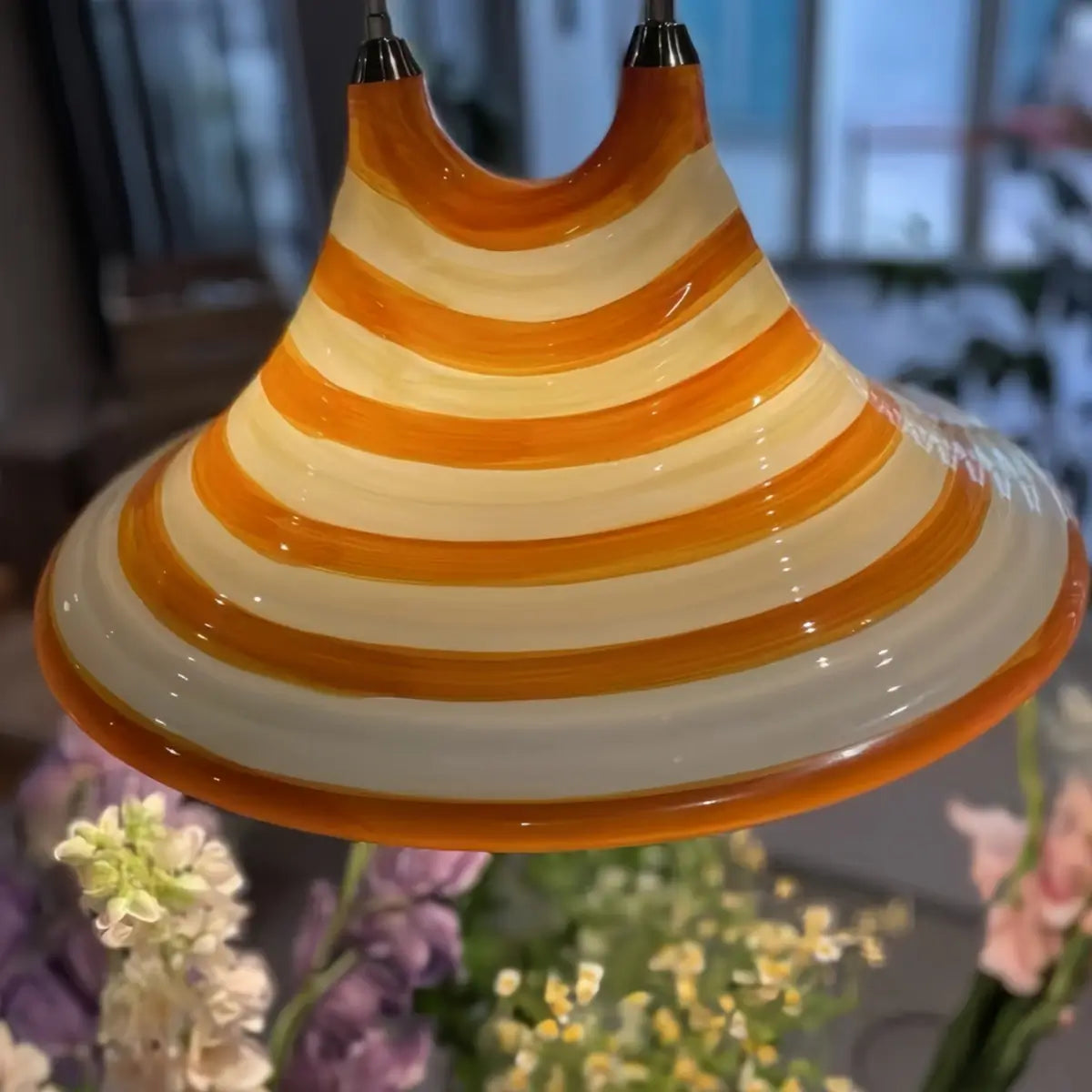 Art Deco Pendant Light-- Iron & Acrylic for Dining Room