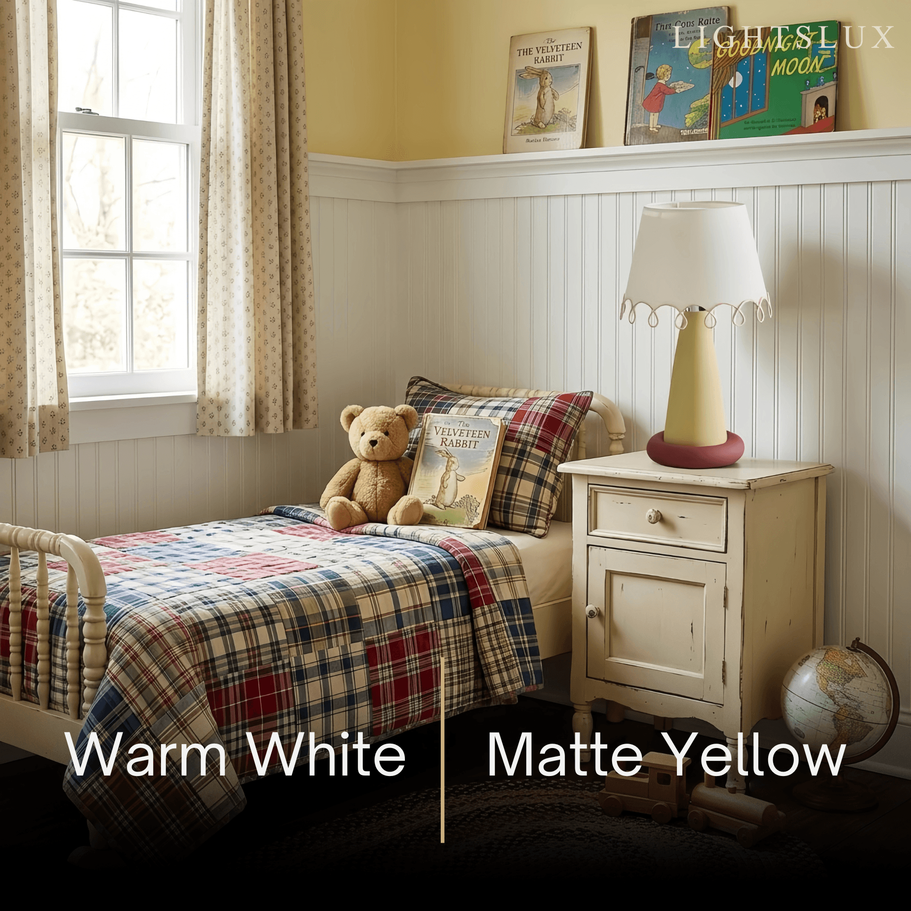 Nordic Table Lamp--Metal and Fabric for Bedroom