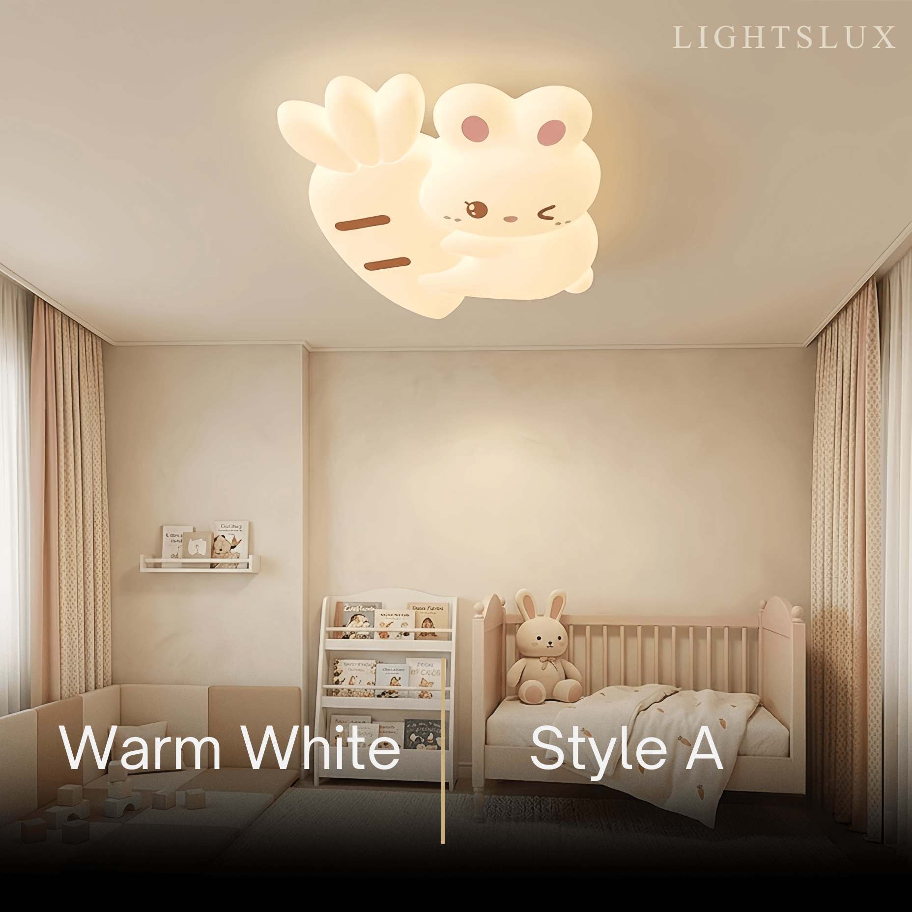 Vivara Cartoon Ceiling Lamp -- Iron & PE White for Bedroom Style A