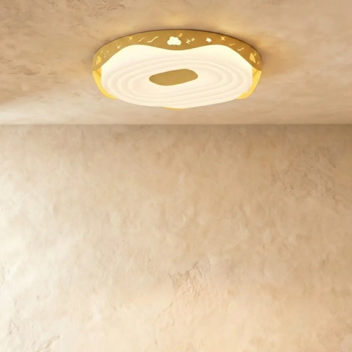 Morandia Yellow Modern Round Ceiling Light -- Iron & PE Flush Mount
