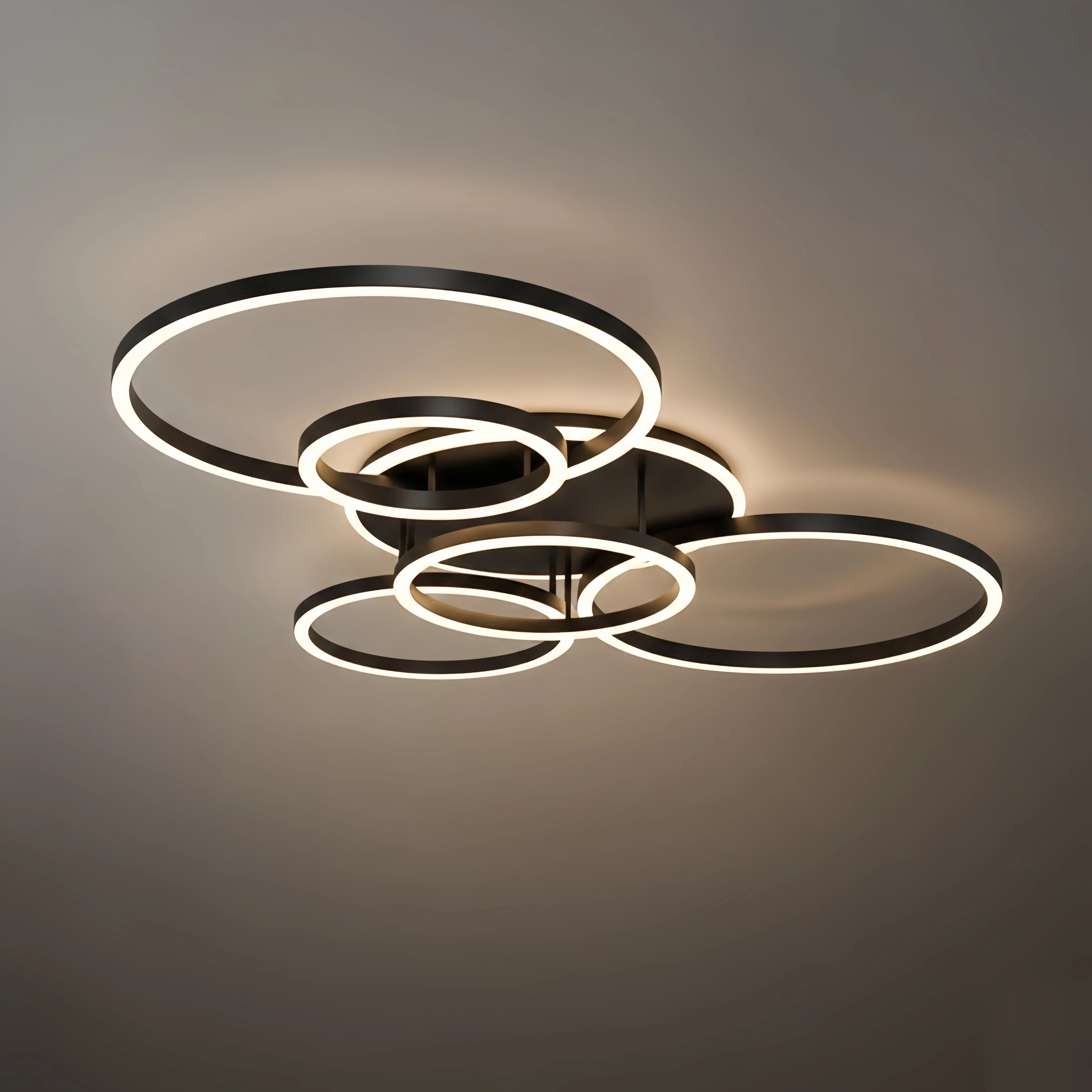 Ring Black/Gold Celing Light, 4Style, for Bedroom/Living Room/Commercial