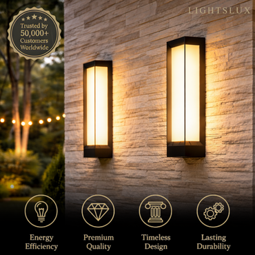 Arcato Premium Stainless Steel Outdoor Wall Sconce - Modern Solar & Wired Options