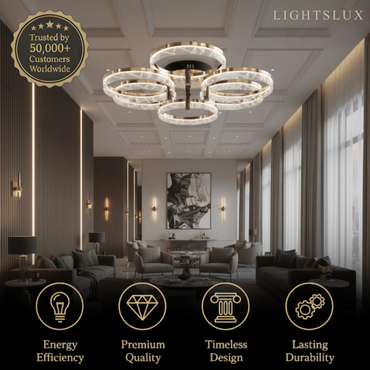 Modern Surface Mount Ceiling Light – Dimmable LED Light for Bedroom/Living Room