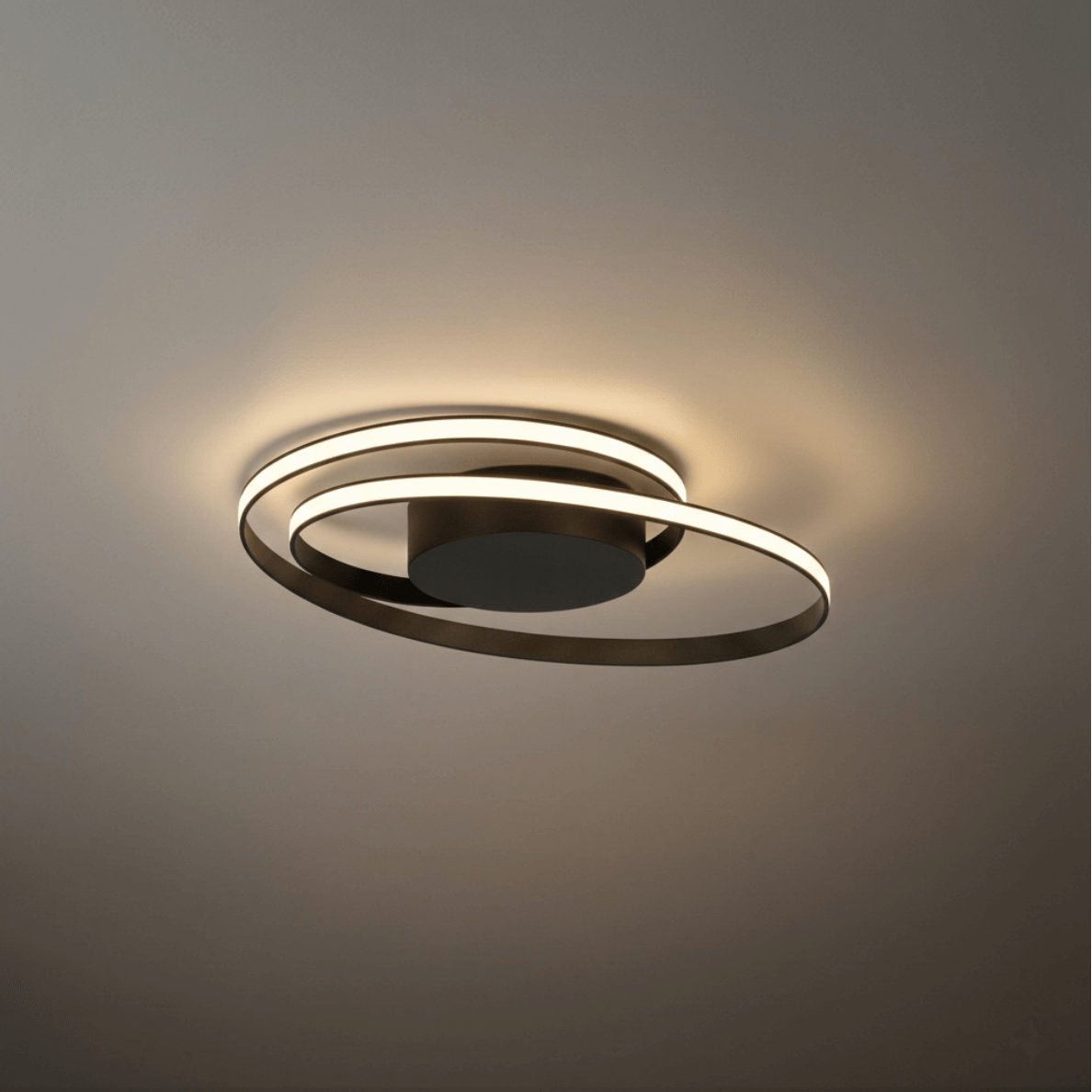 Ceiling Light – Black Ash Iron & Silica Gel Surface Mount for Bedroom