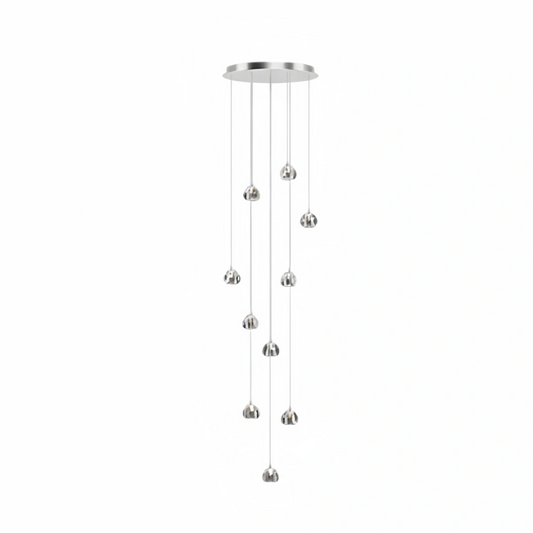 Excelis Modern Silver Crystal Chandelier Hanging Mount