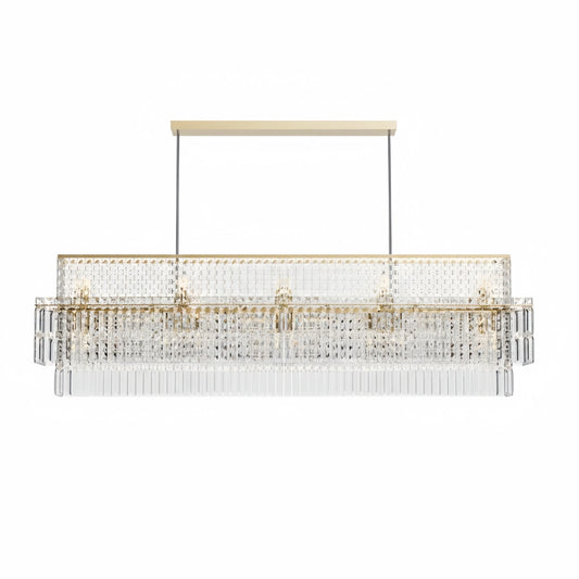 Excelis Royal Cascade Crystal Chandelier – Brushed Stainless Steel in Chrome/Gold Living Room