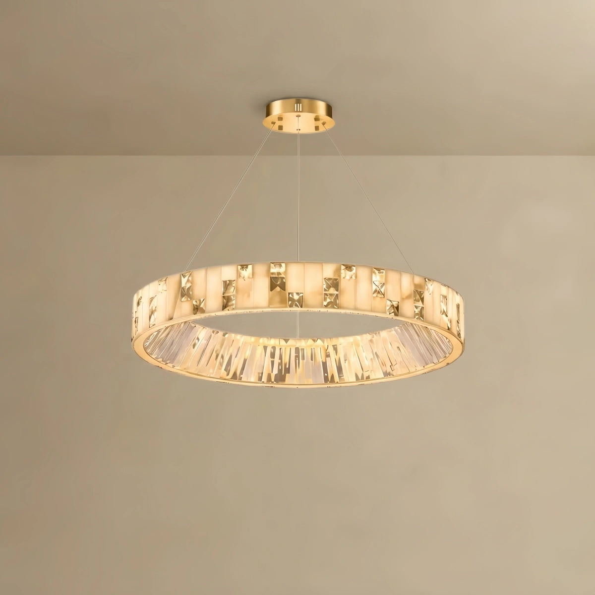 Ring Chandelier – Brushed Gold Stainless Steel Framea