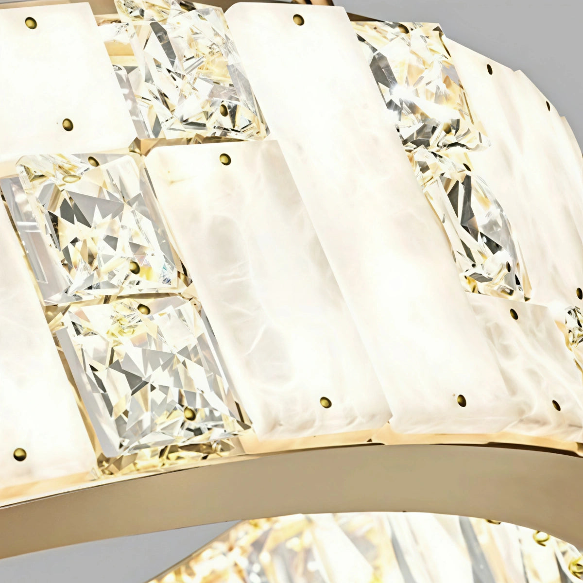 Excelis Modern Layered Alabaster Ring Chandelier