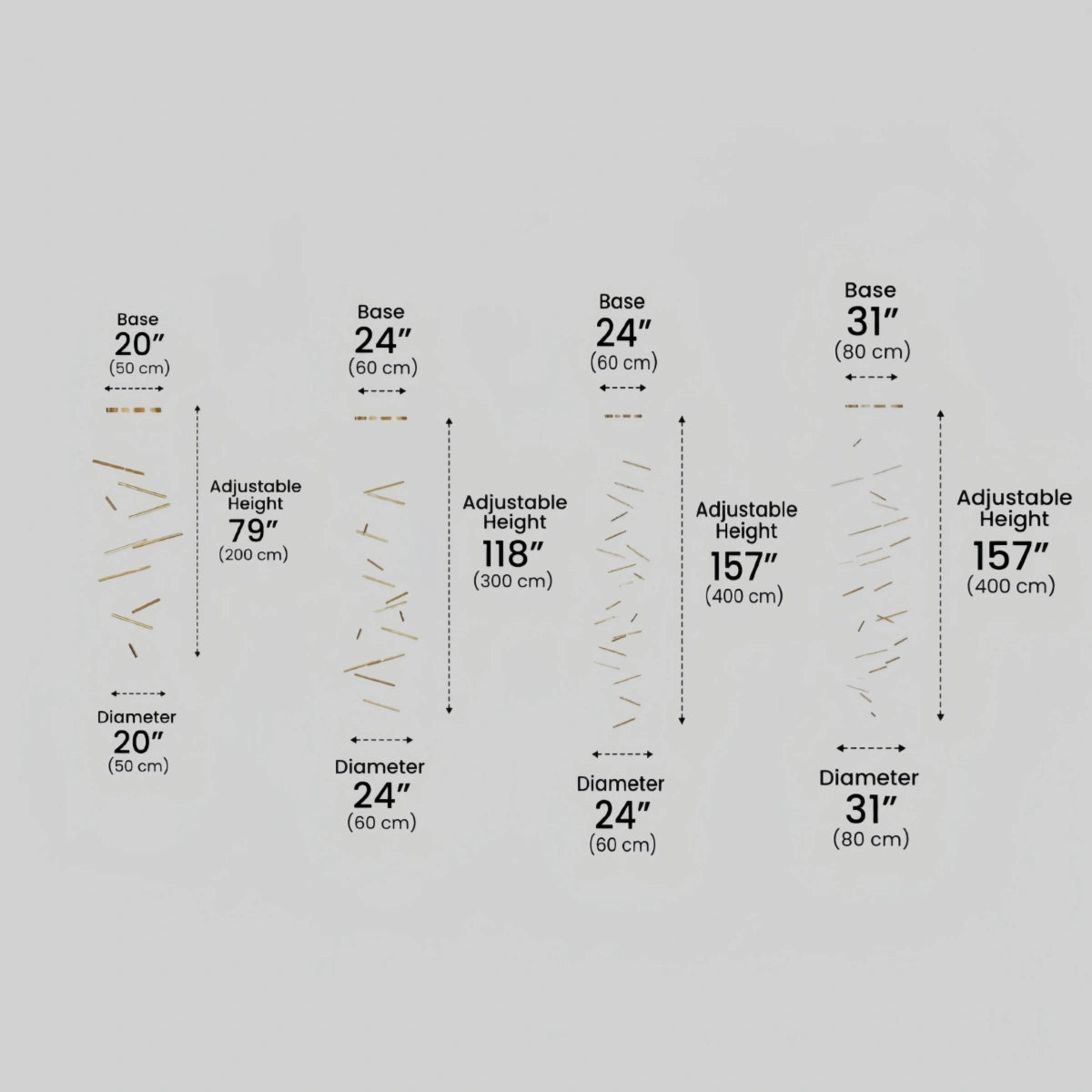 Nebula Luxury Flowing Gold Chandelier – Metallic Acrylic Rods Sculptural Cascade for Staircase