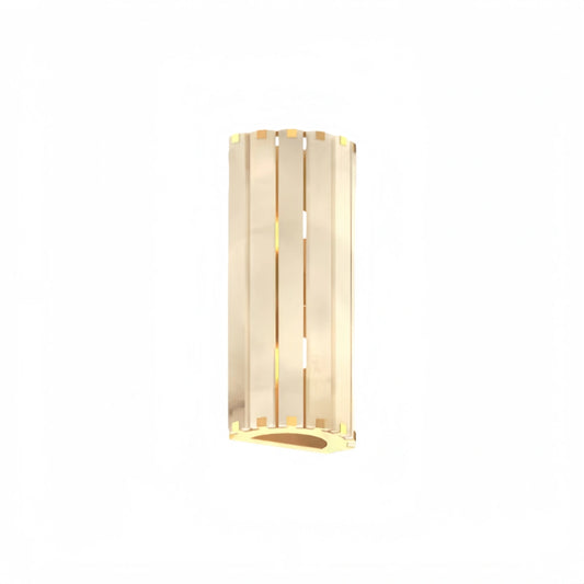 Excelis Modern Vertical Alabaster Wall Sconce – Stainless Steel Frame Hallway