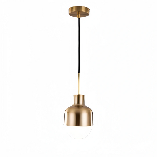 Mid-Century Pendant Light – Electroplated Copper Glass Shade for Rustic Modern Interiors