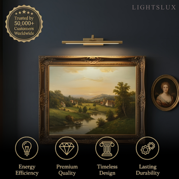 Arcato Modern Adjustable Wall Lamp — Polished Brass Integrated LED for Artwork Mirro