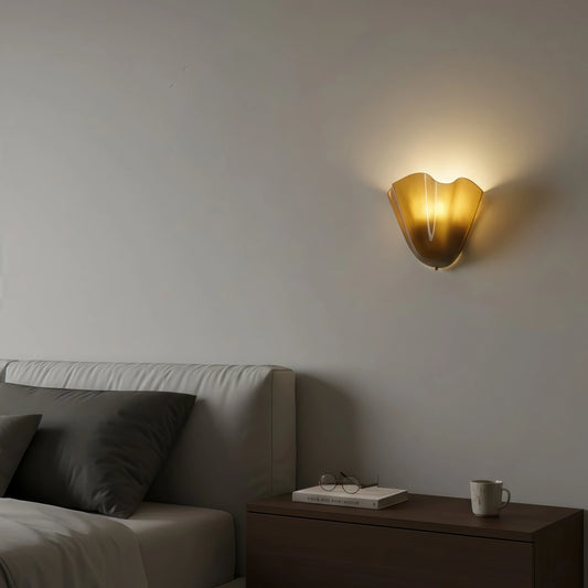 Organic Sculptural Wall Light — Petal-Form Earthy Tone for Bedroom