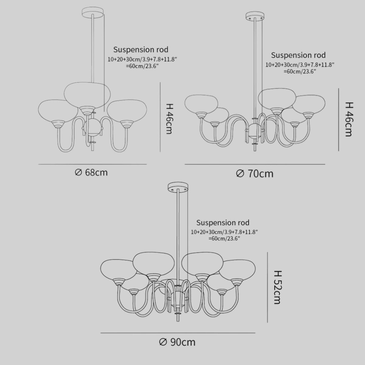 Modern Glass Chandelier – Gold or Chrome Multi-Light Ceiling Lamp