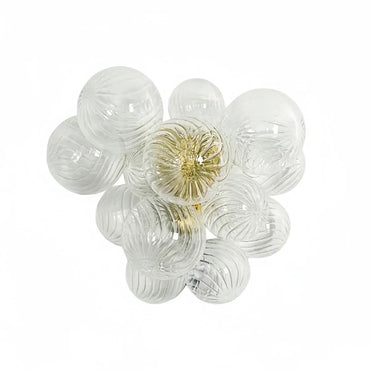 Modern Glass Globe Wall Light – Gold Metal Sconce with Clear Glass for Living Room