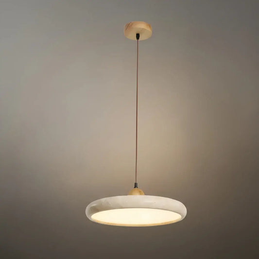 STRATA Modern Pendant Light – Wood and Stone LED