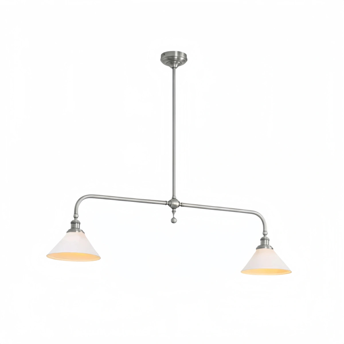 Modern Brass Pendant Light – White Ceramic Island Chandelier