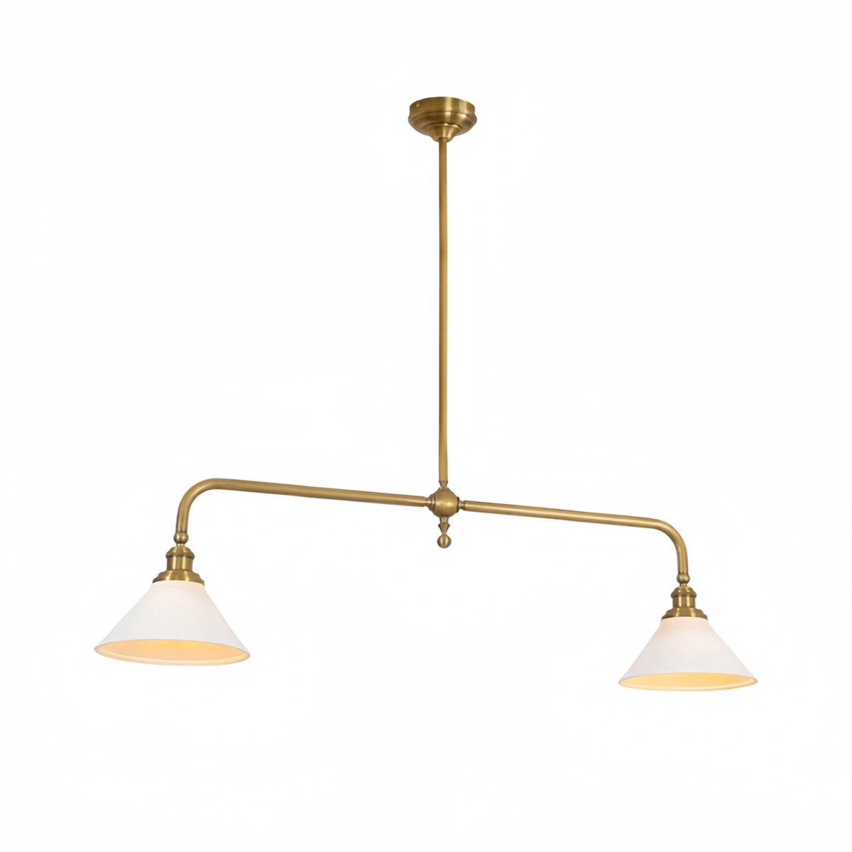 Modern Brass Pendant Light – White Ceramic Island Chandelier