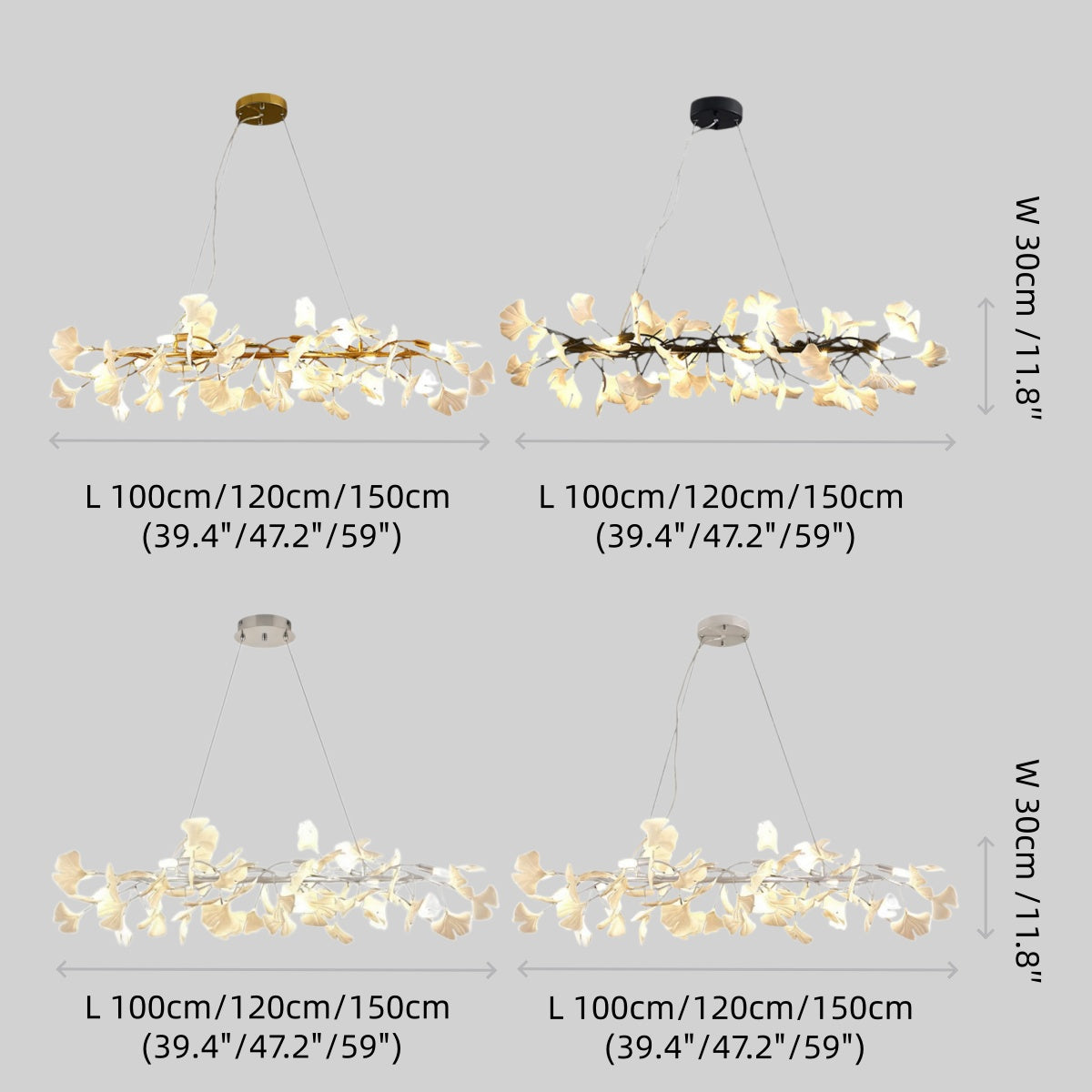 Modern Ginkgo Chandelier – Ceramic Petal Ceiling Light