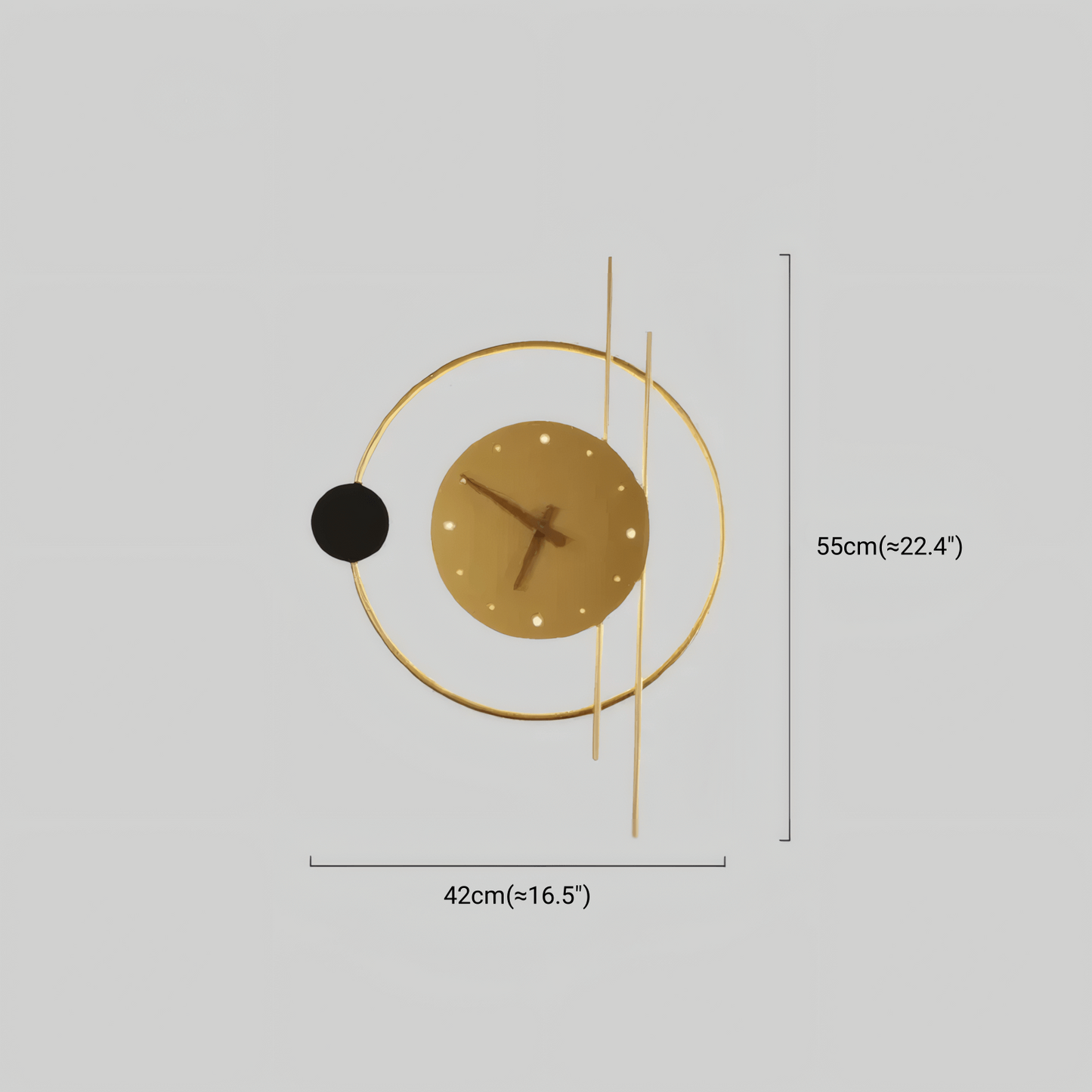 Art Deco Clock Wall Lamp Dimension