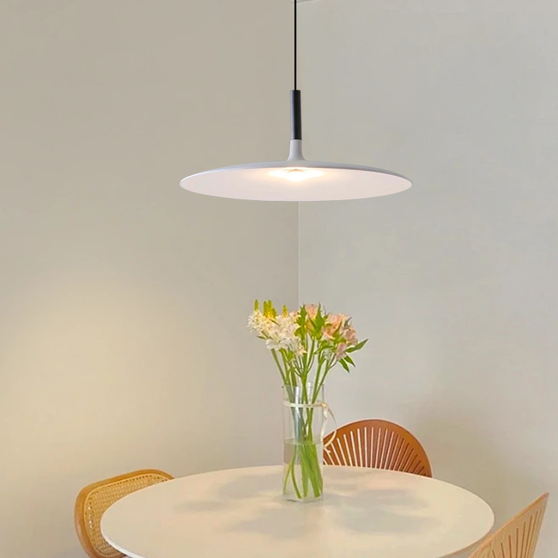 Industrial White Pendant Light Flying Saucer for Dining Room