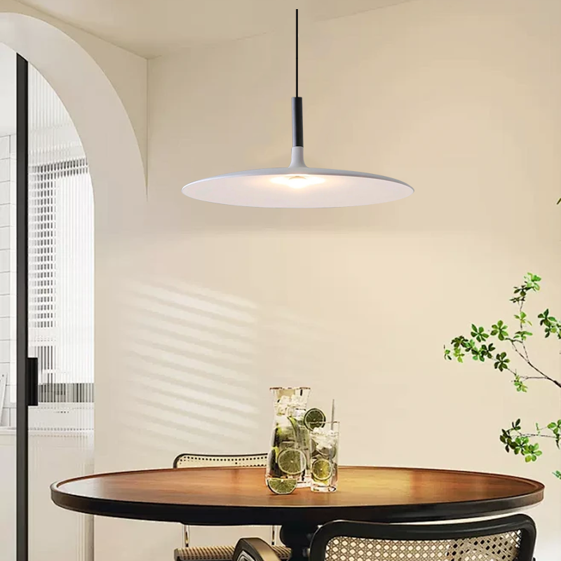 Industrial White Pendant Light Flying Saucer for Dining Room