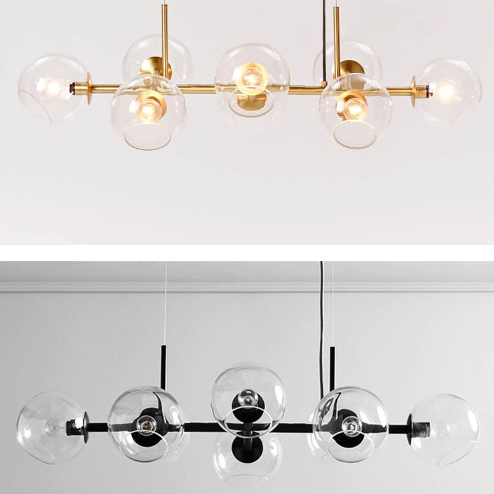 Modern Chandelier - Black/Gold Metal