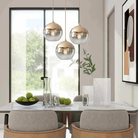 Modern Gold Pendant Light Sphere for Dining Room