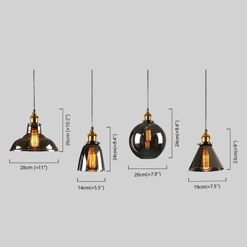 Industrial Pendant Light Geometric with four Styles