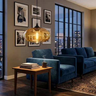 Morandia Modern Glass Pendant Light – Bread-Shaped Kitchen Island Lamp, 5 Colors